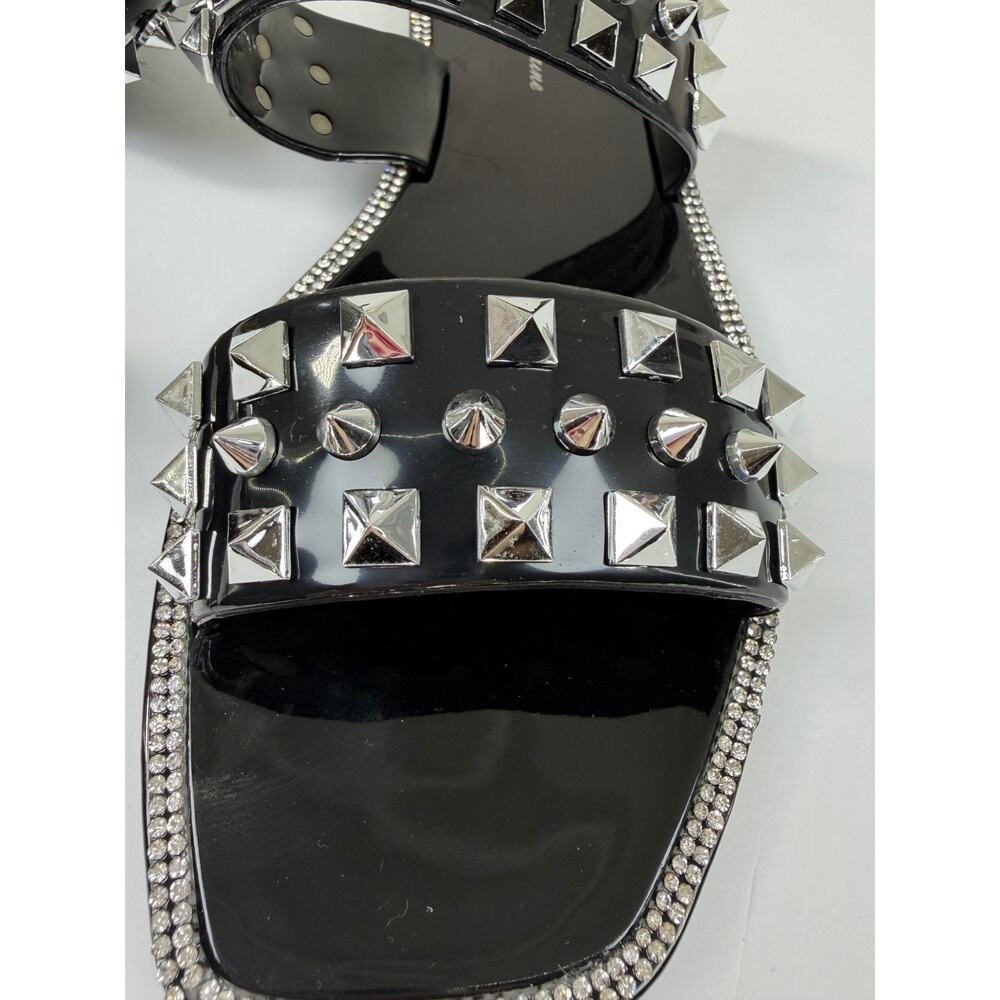 Lauren Lorraine Studley Black Gel Studded Sandals Size 6 Sparkly Rockstud NIB - Picture 5 of 9